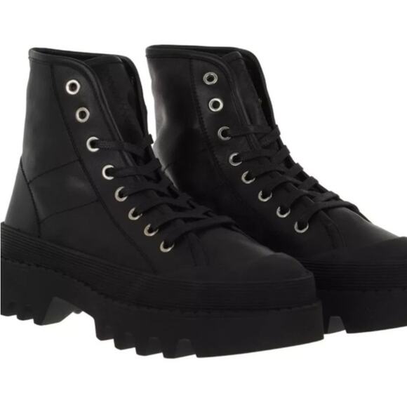 Proenza Schouler Shoes - new Proenza Schouler "The City" Black Leather Combat Boots size EU 38 Lug Sole